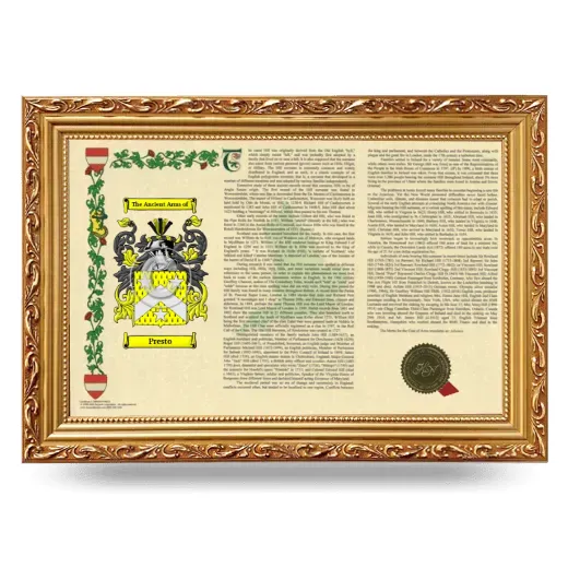 Presto Armorial Landscape Framed - Gold