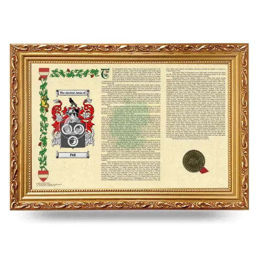 Pril Armorial Landscape Framed - Gold