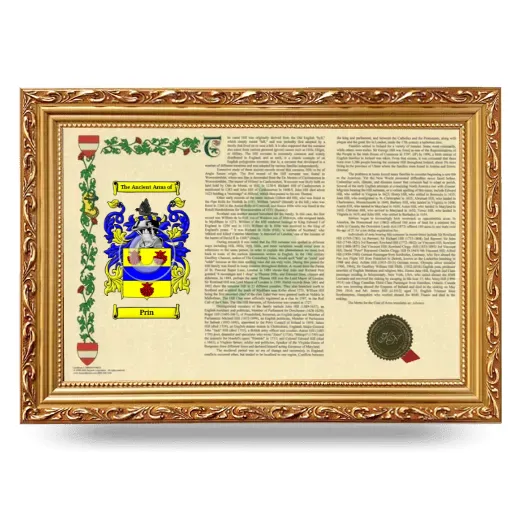 Prin Armorial Landscape Framed - Gold