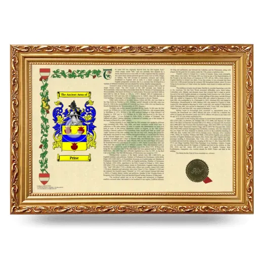 Prine Armorial Landscape Framed - Gold