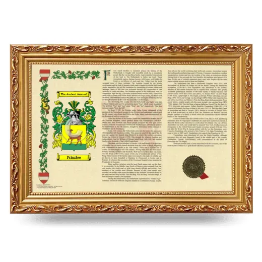 Prinzloo Armorial Landscape Framed - Gold