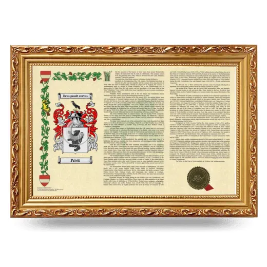 Privit Armorial Landscape Framed - Gold