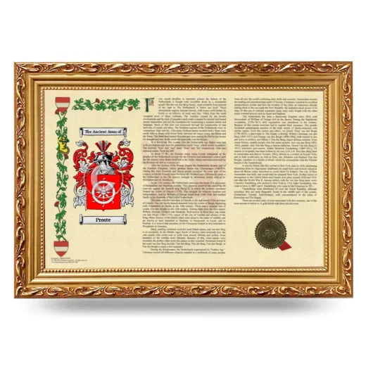 Proste Armorial Landscape Framed - Gold