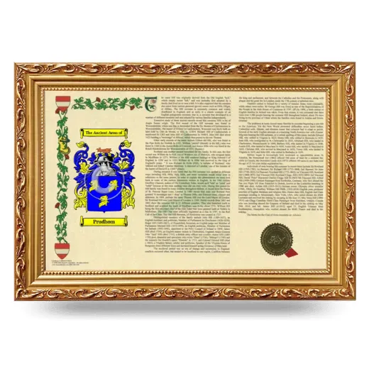 Prudhom Armorial Landscape Framed - Gold