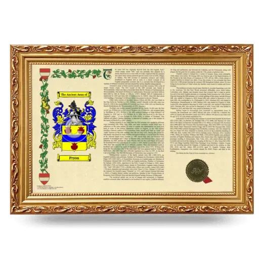 Pryon Armorial Landscape Framed - Gold