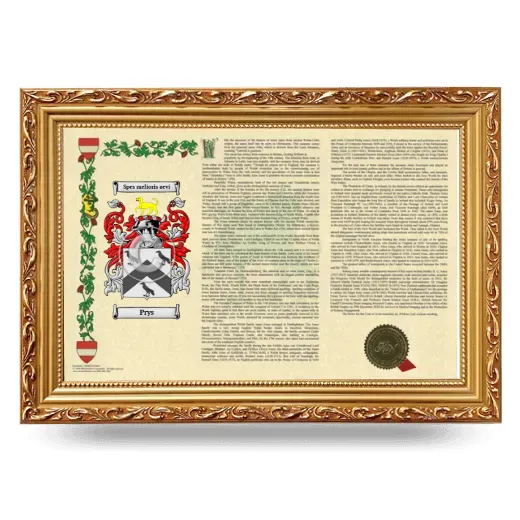 Prys Armorial Landscape Framed - Gold