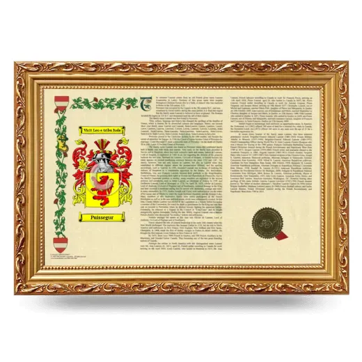 Puissegur Armorial Landscape Framed - Gold