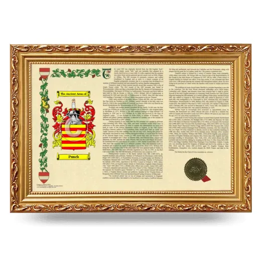 Punch Armorial Landscape Framed - Gold