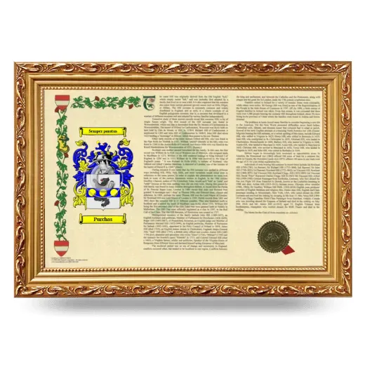 Purchas Armorial Landscape Framed - Gold