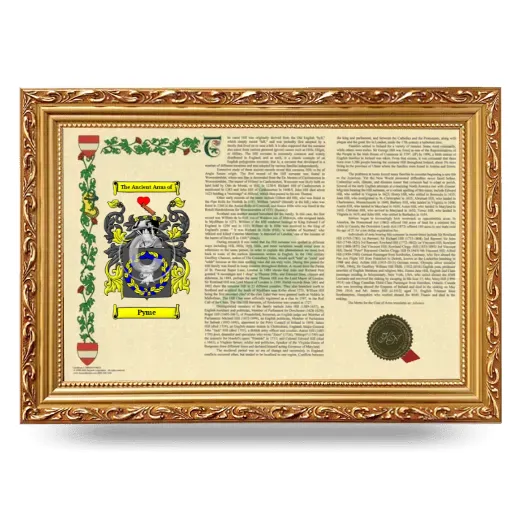 Pyme Armorial Landscape Framed - Gold