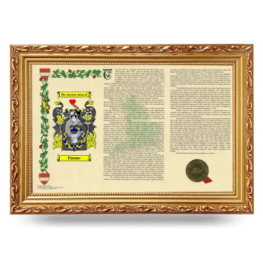 Pymme Armorial Landscape Framed - Gold