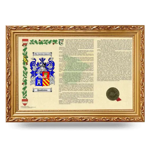 Quadratus Armorial Landscape Framed - Gold