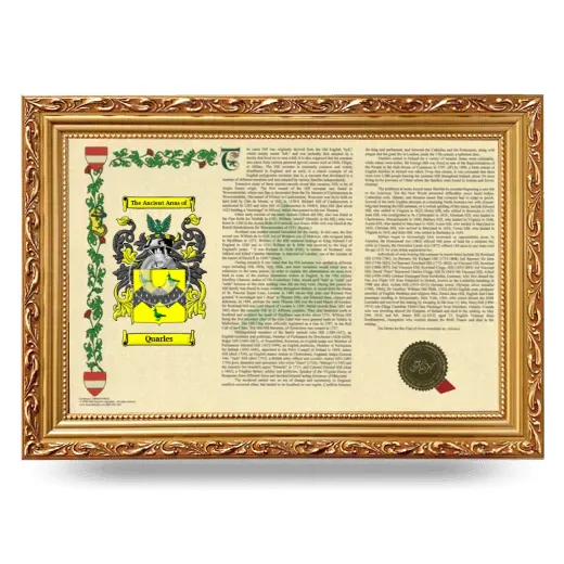 Quarles Armorial Landscape Framed - Gold