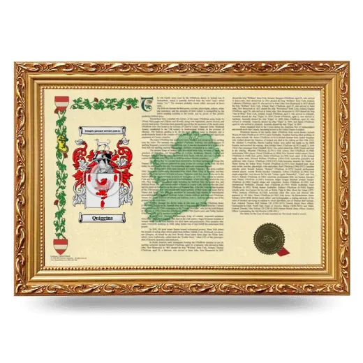 Quiggins Armorial Landscape Framed - Gold