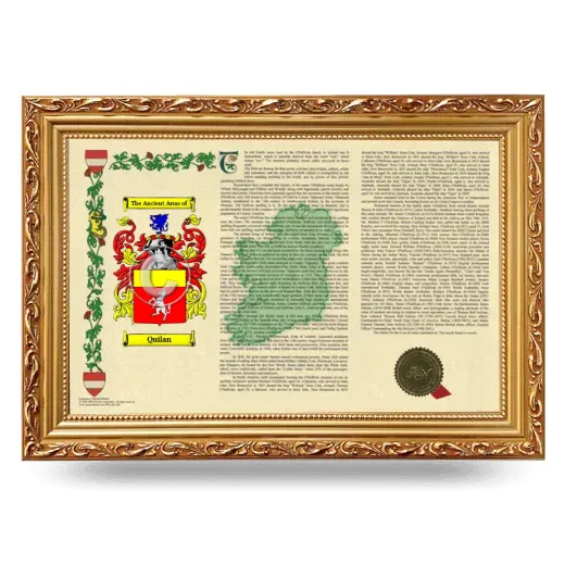 Quilan Armorial Landscape Framed - Gold