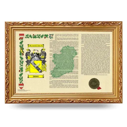 Quiney Armorial Landscape Framed - Gold