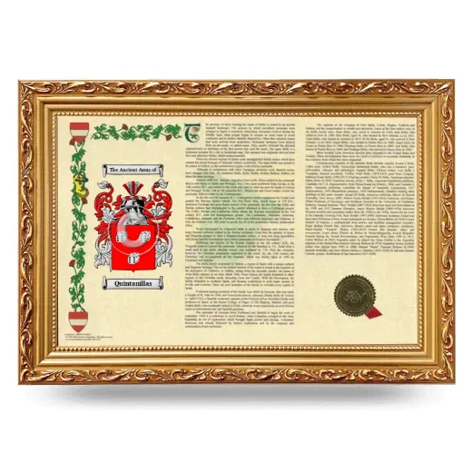 Quintanillas Armorial Landscape Framed - Gold