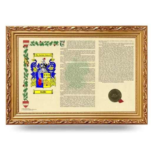 Radki Armorial Landscape Framed - Gold