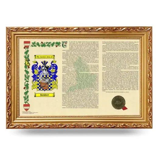 Rainbert Armorial Landscape Framed - Gold