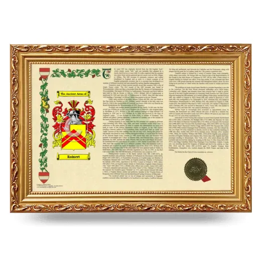 Rainert Armorial Landscape Framed - Gold