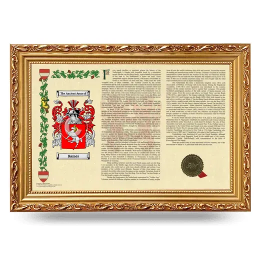 Rames Armorial Landscape Framed - Gold