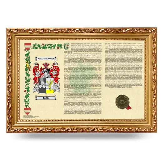Randl Armorial Landscape Framed - Gold
