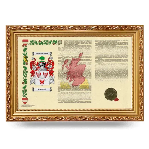 Rantoul Armorial Landscape Framed - Gold