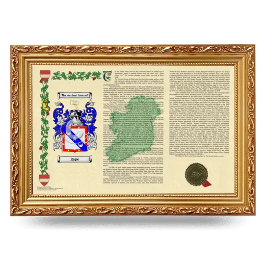 Rape Armorial Landscape Framed - Gold