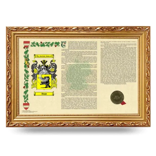 Rapp Armorial Landscape Framed - Gold