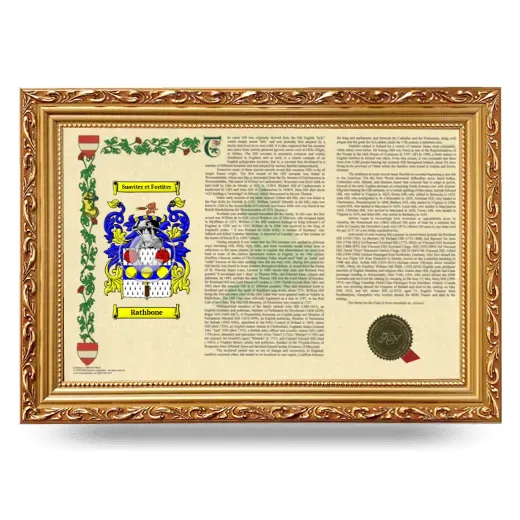 Rathbone Armorial Landscape Framed - Gold
