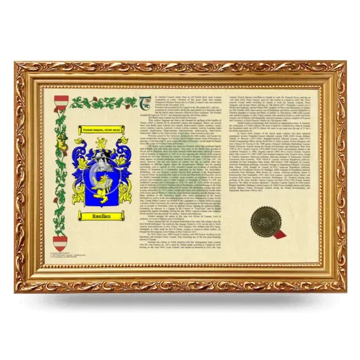 Raullan Armorial Landscape Framed - Gold