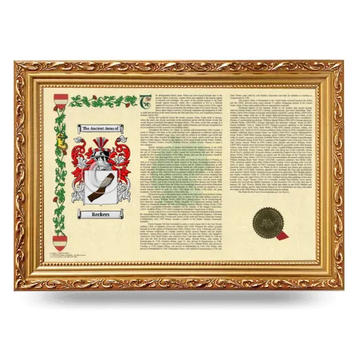 Reckers Armorial Landscape Framed - Gold