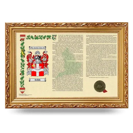 Redish Armorial Landscape Framed - Gold
