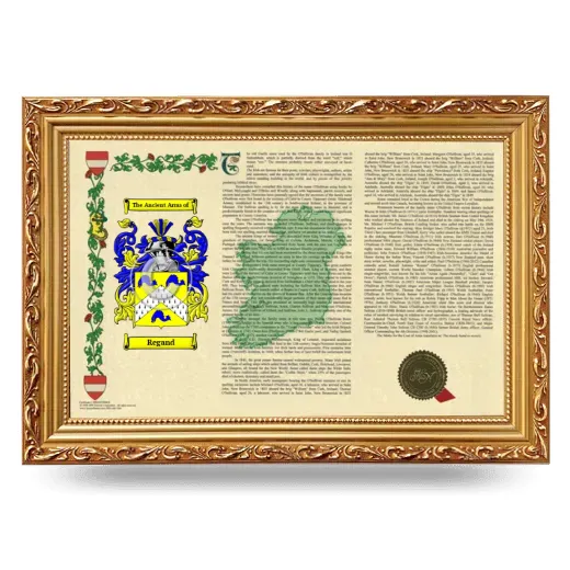 Regand Armorial Landscape Framed - Gold