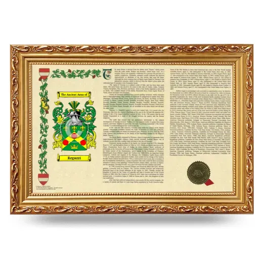 Regazzi Armorial Landscape Framed - Gold
