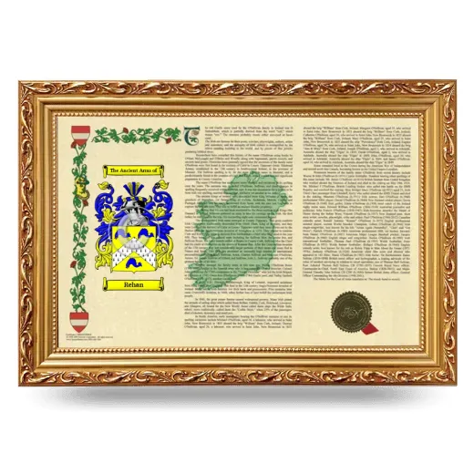 Rehan Armorial Landscape Framed - Gold