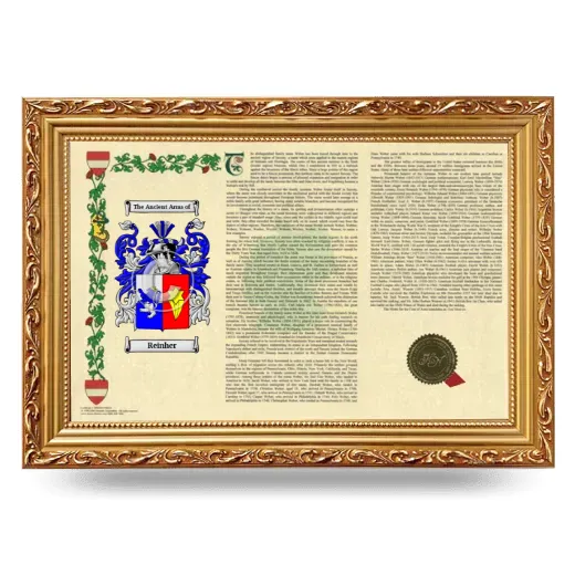 Reinher Armorial Landscape Framed - Gold