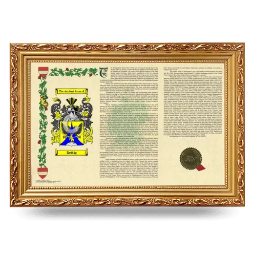Rettig Armorial Landscape Framed - Gold