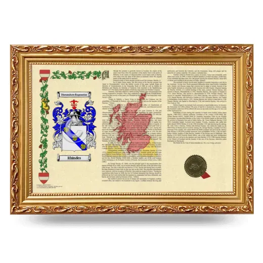 Rhindes Armorial Landscape Framed - Gold