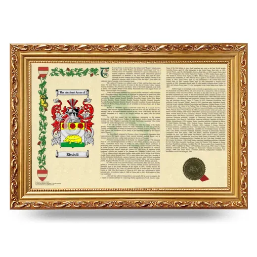 Riccioli Armorial Landscape Framed - Gold