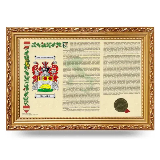 Ricciolini Armorial Landscape Framed - Gold