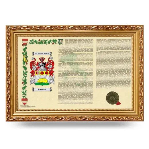 Riccioni Armorial Landscape Framed - Gold