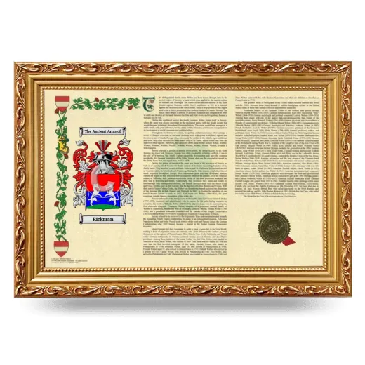Rickman Armorial Landscape Framed - Gold