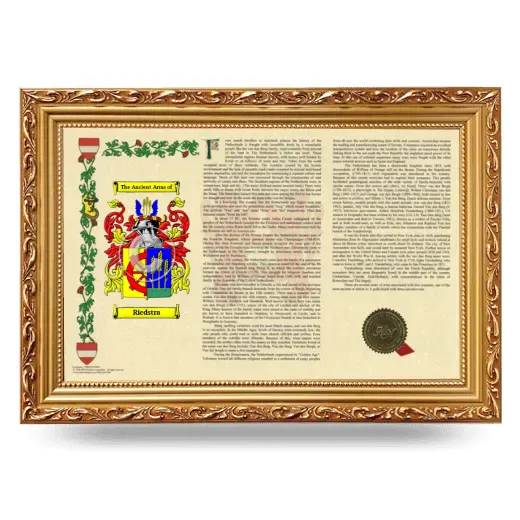 Riedstra Armorial Landscape Framed - Gold