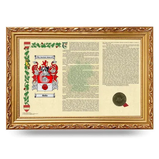 Rieks Armorial Landscape Framed - Gold