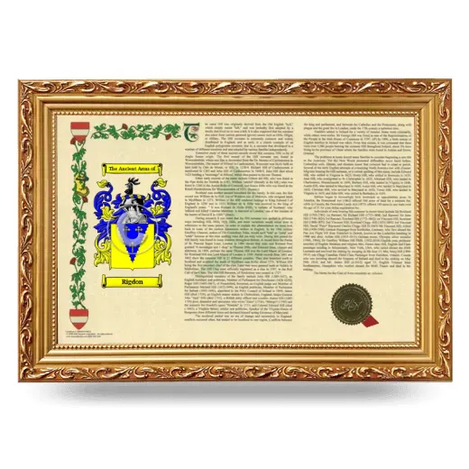 Rigdon Armorial Landscape Framed - Gold
