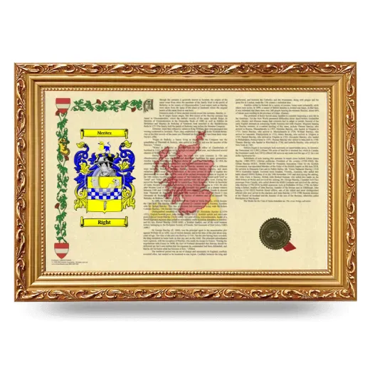 Right Armorial Landscape Framed - Gold