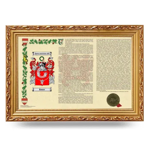 Roase Armorial Landscape Framed - Gold