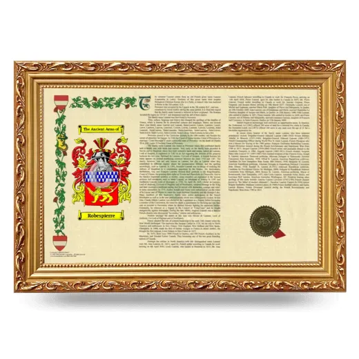 Robespierre Armorial Landscape Framed - Gold