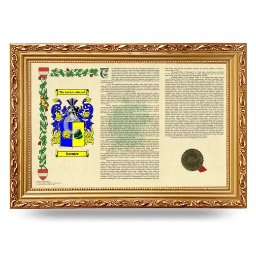 Roemer Armorial Landscape Framed - Gold